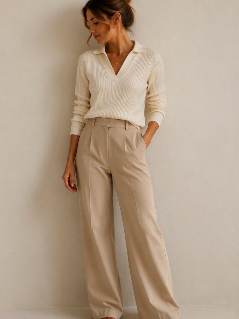 Karina Style Diaries x straight leg The Drop Khaki Dress Pants Size Large